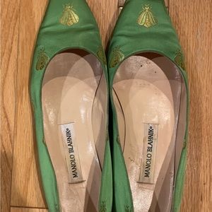 Beautiful green ballet style flats - Manolo Blahnik size 40